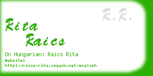 rita raics business card